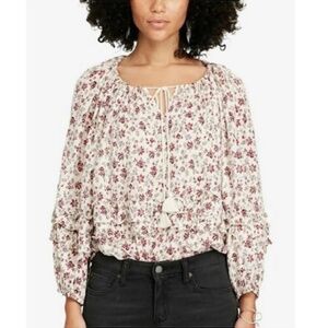 Denim & Supply Ralph Lauren Boho Peasant Floral-Print Blouse Size Medium